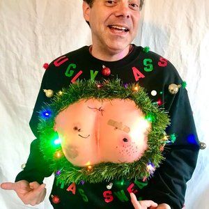 UGLY ASS CHRISTMAS SWEATER Butt Ugly Funny Contest Winner Size L XL XXL 3X 4X 5X
